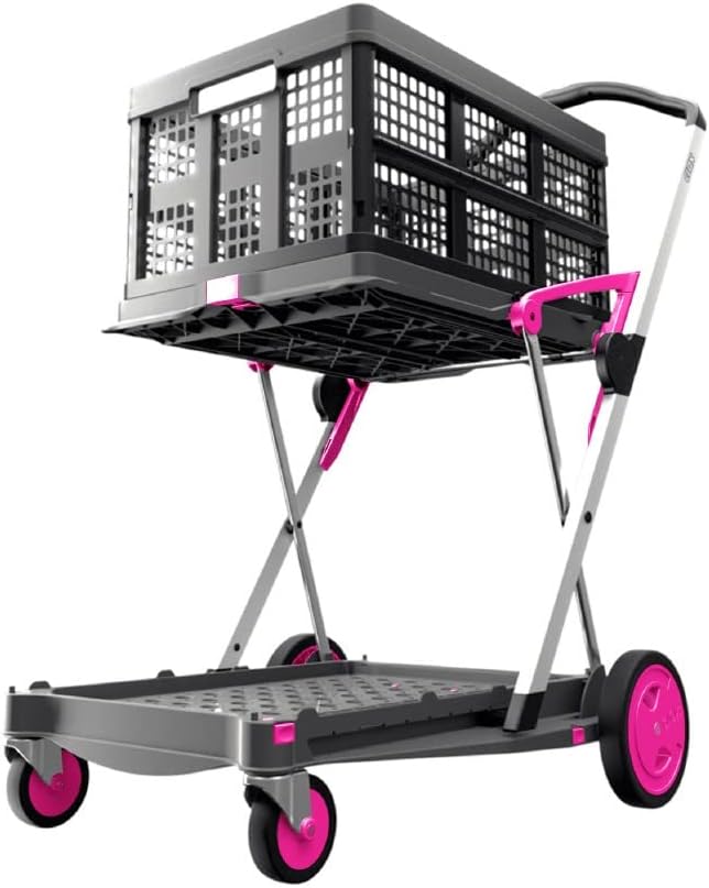 Collapsible Folding Trolley Cart with Storage Crate V1321
