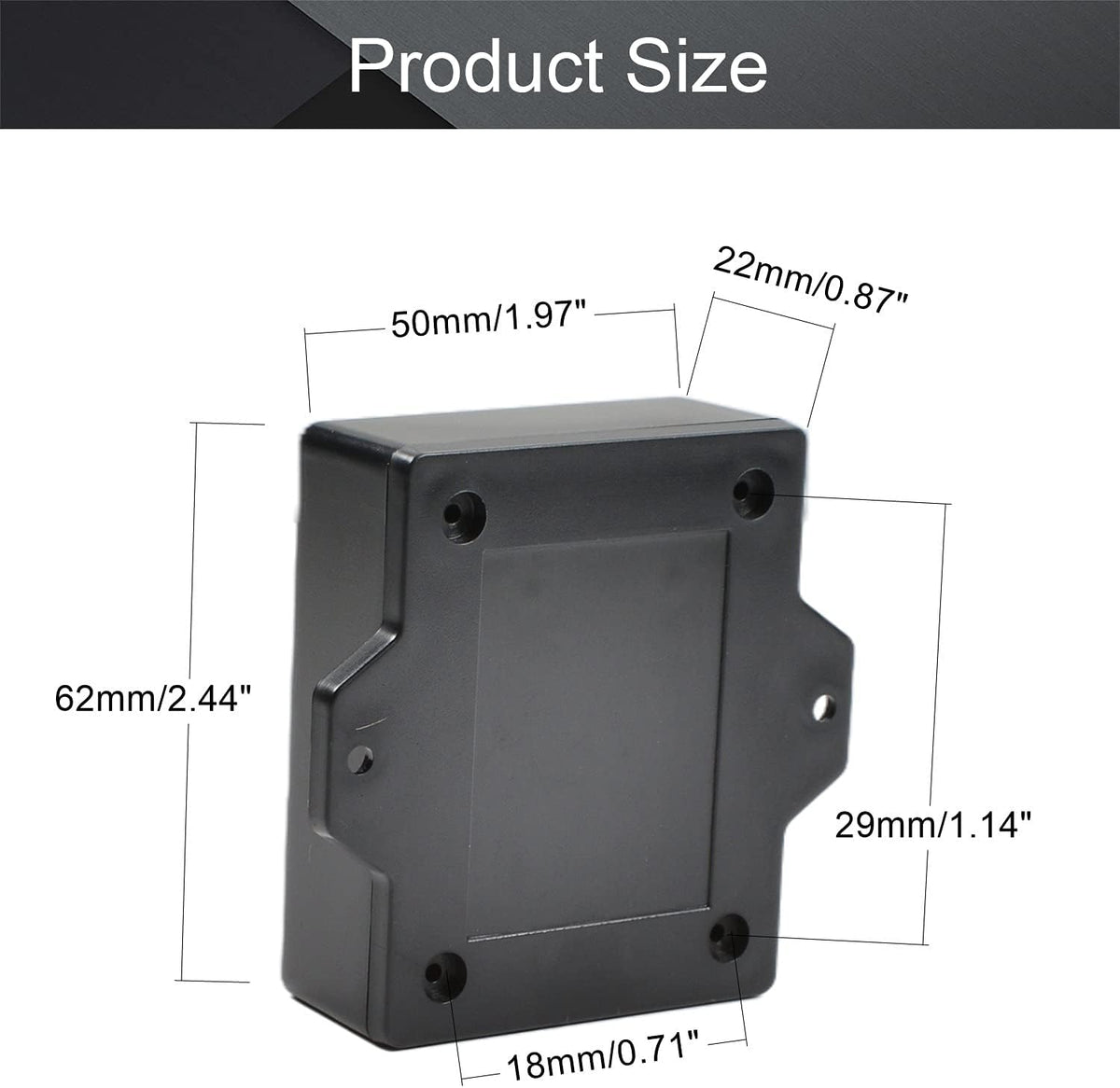 Black ABS Plastic Junction Box K680665