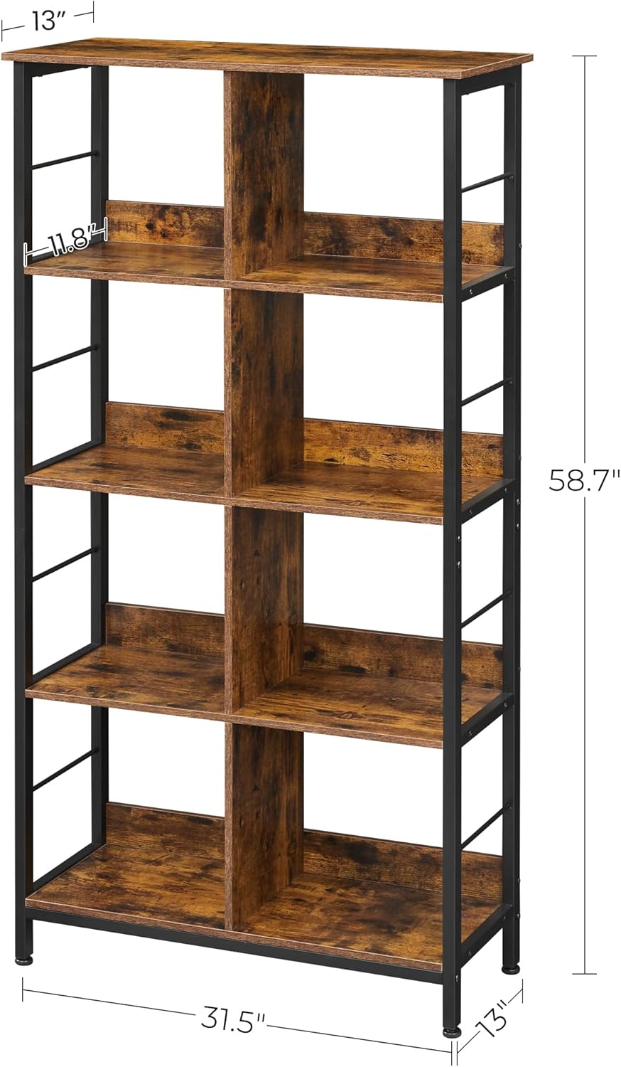 4-Tier Bookcase with 8 Cubes W724