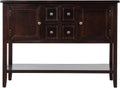 Espresso Buffet Table with Bottom Shelf V10884