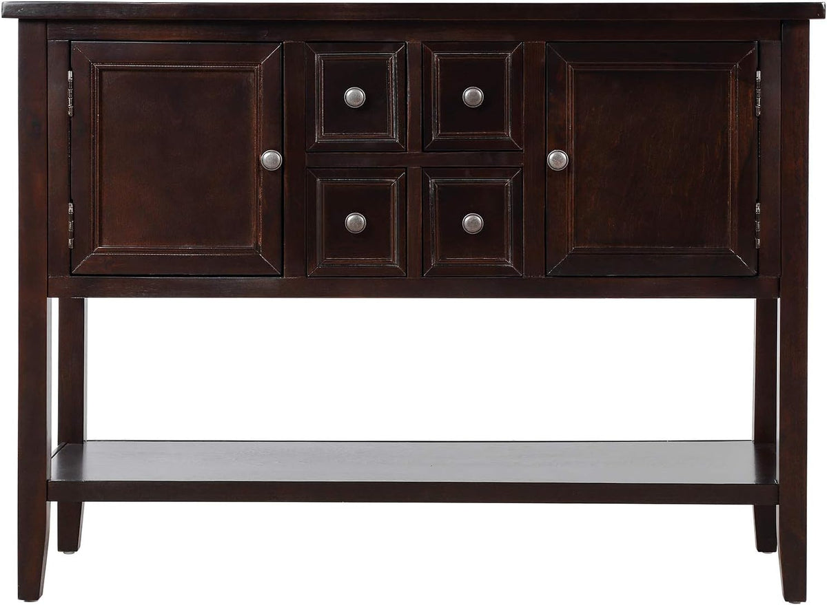 Espresso Buffet Table with Bottom Shelf V10884
