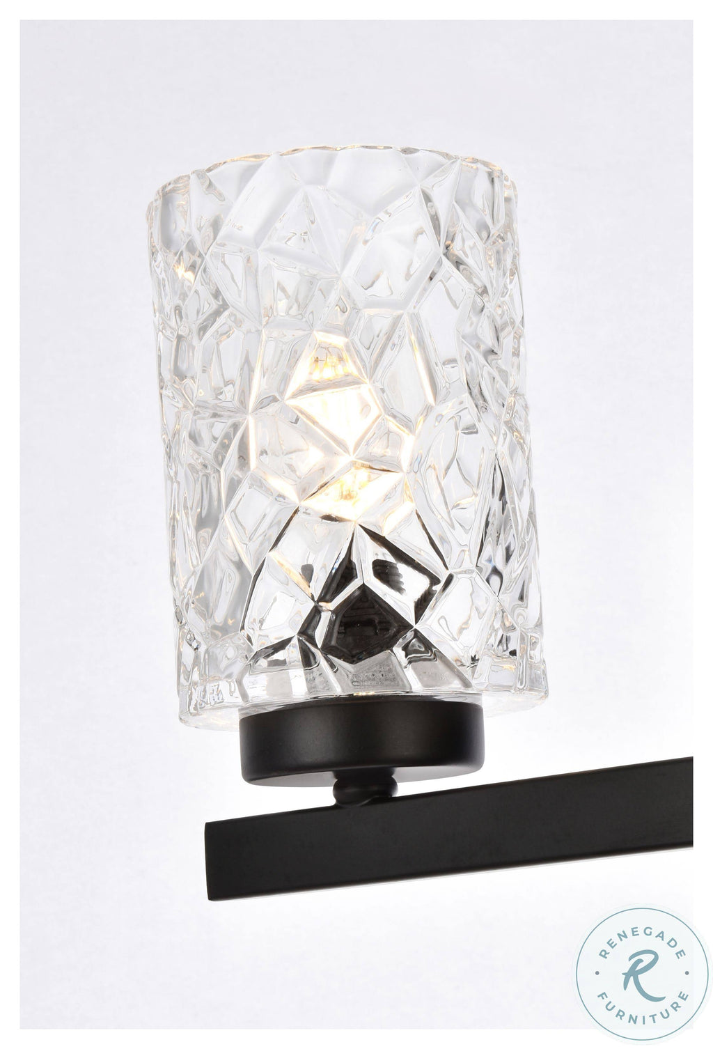 Black 4 Lights Bath Sconce with Clear Shade P951