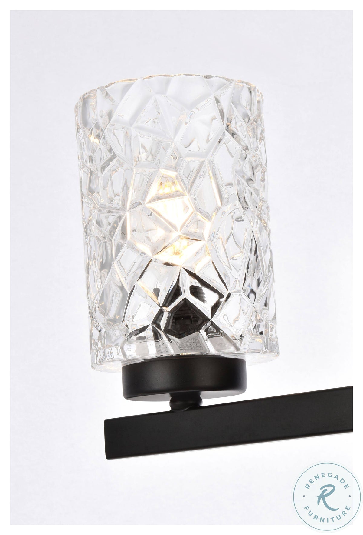 Black 4 Lights Bath Sconce with Clear Shade P951
