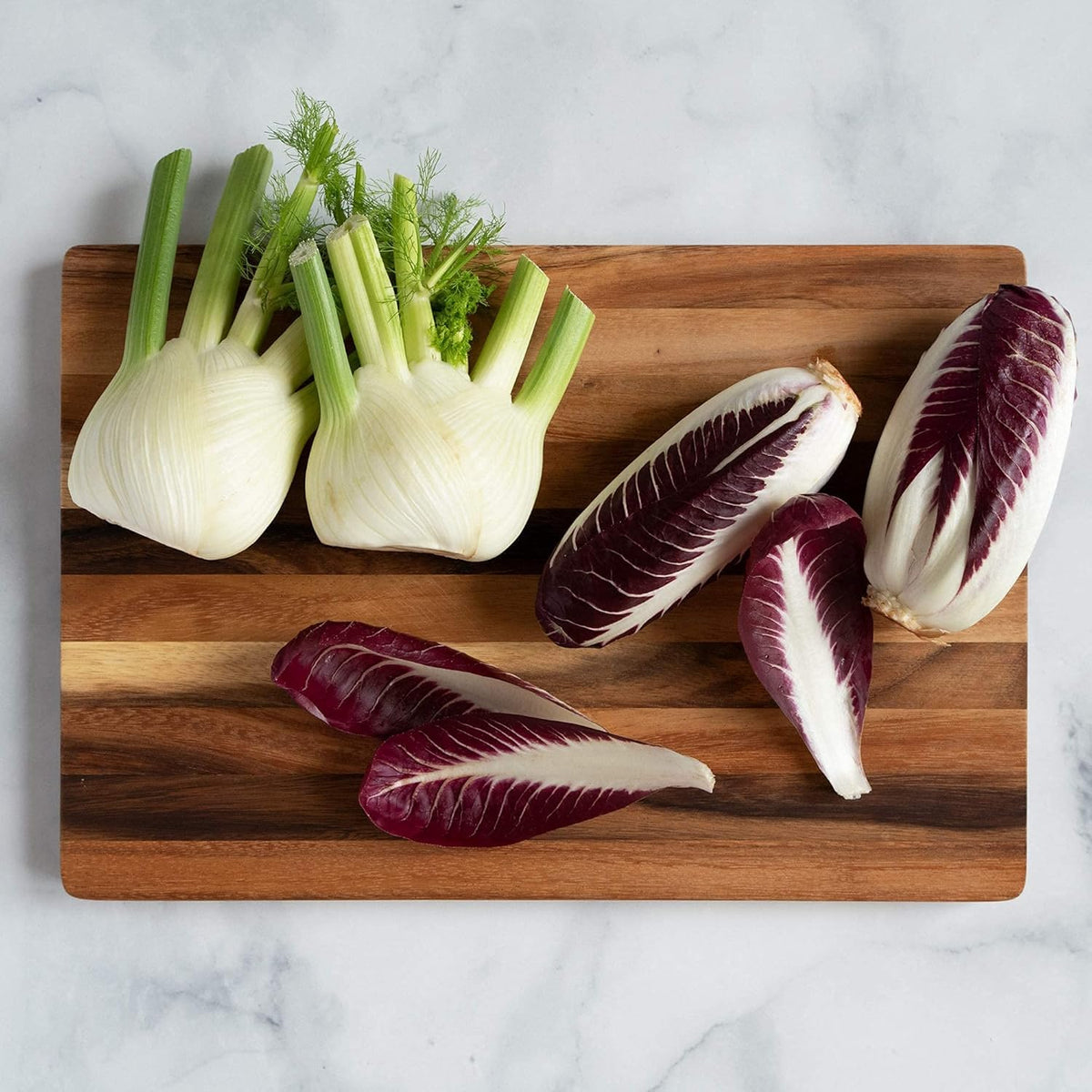 Large Wood Cutting Board 17x12 Inch Reversible Hardwood Pack of 2 N601780