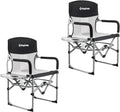 Camping Chair with Handle and Side Table, 2 Pack W639