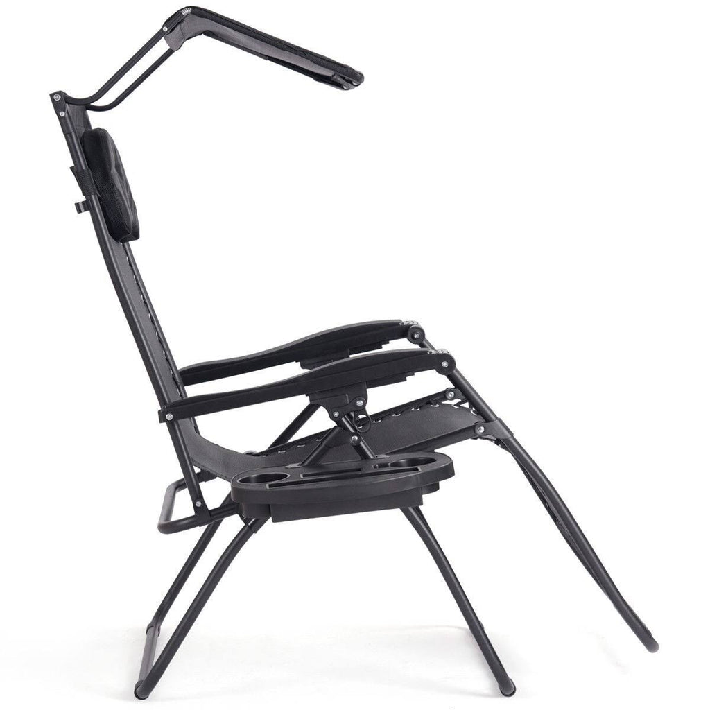Folding Recliner Lounge Chair with Cup Holder V8489
