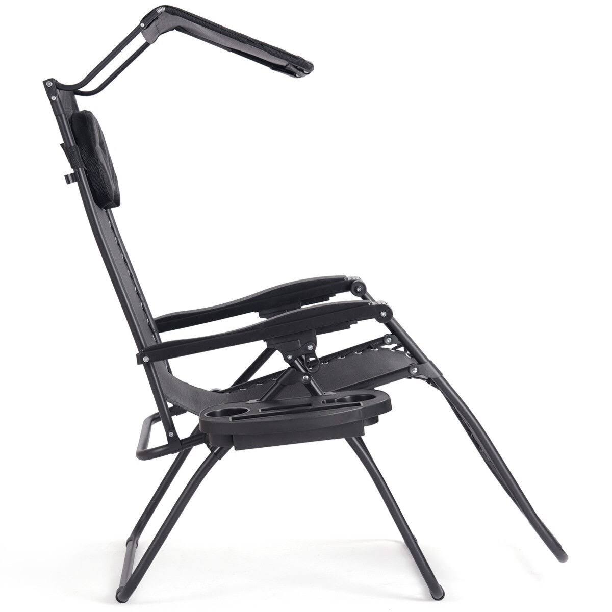 Folding Recliner Lounge Chair with Cup Holder V8489