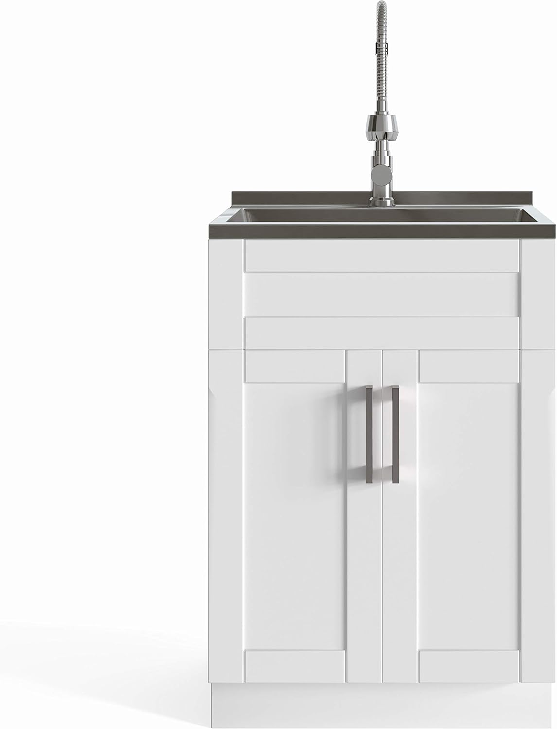 24 inch Laundry Cabinet with Faucet and Stainless Steel Sink K10096