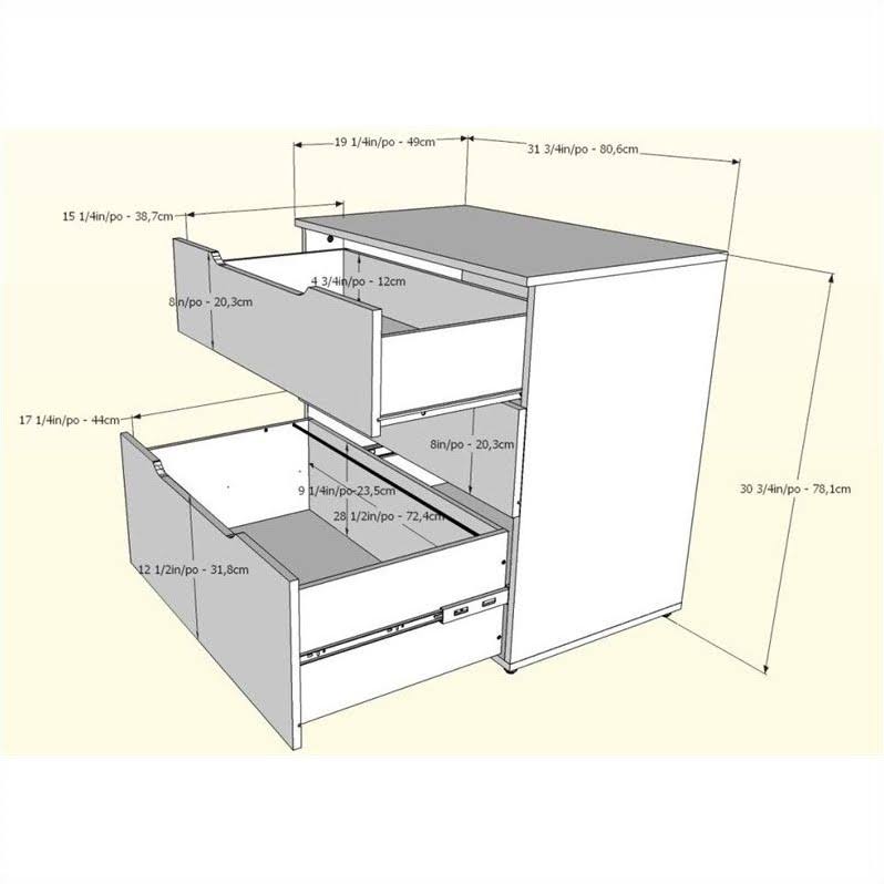 White 3 Drawer File Cabinet F9873