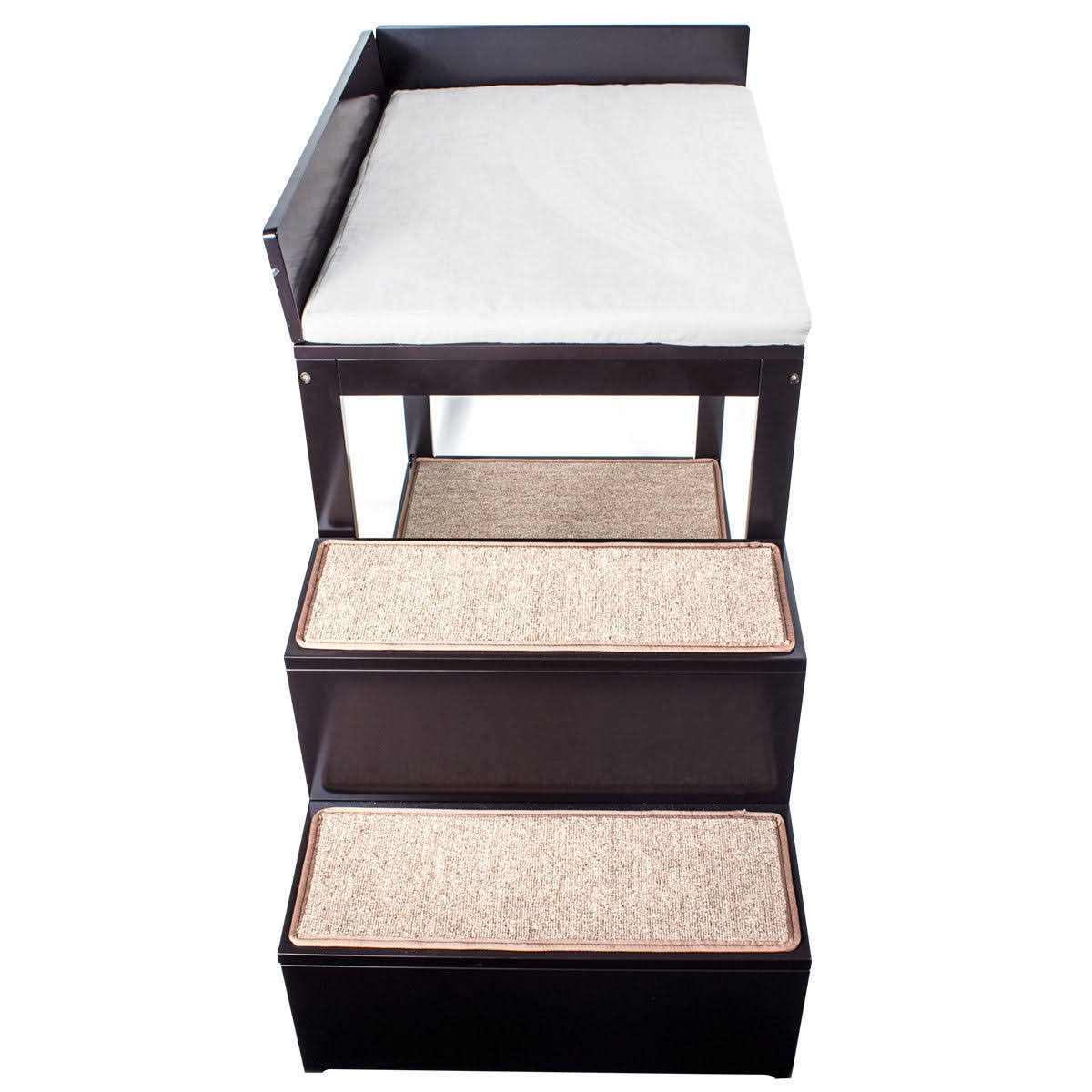Brown Multi-Level Bed and Step System for Dogs Cats N3424