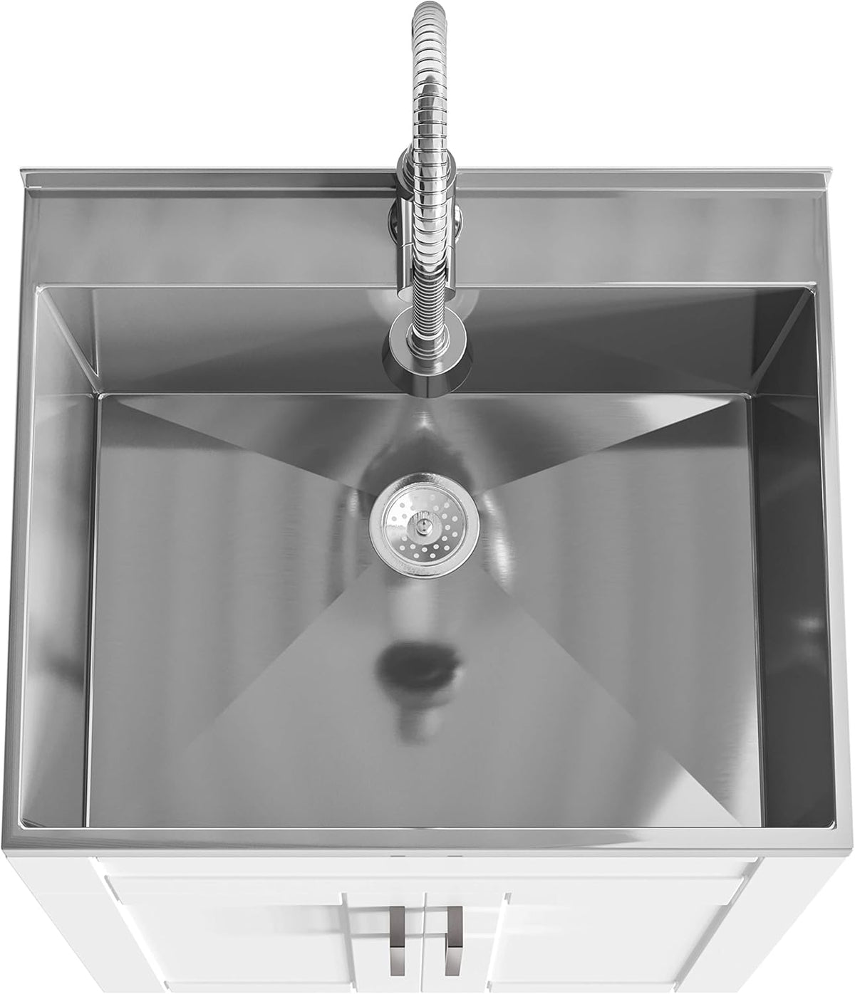 24 inch Laundry Cabinet with Faucet and Stainless Steel Sink K10096