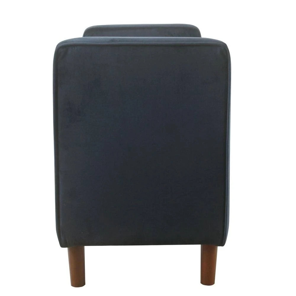 Dark Navy Velvet Storage Bench W60448