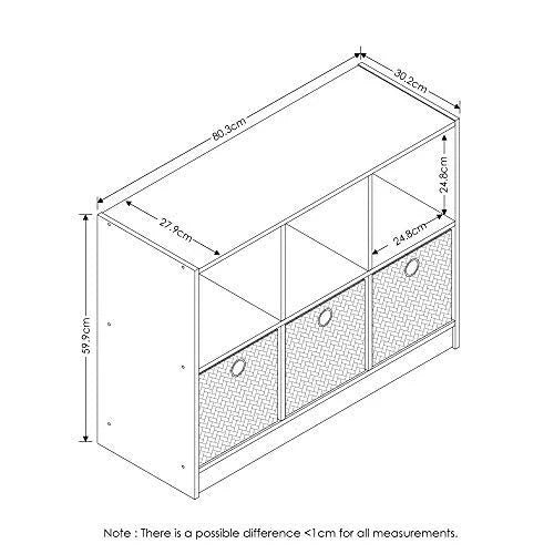 Americano Medium Brown 3x2 Bookcase Storage with Bins C499044