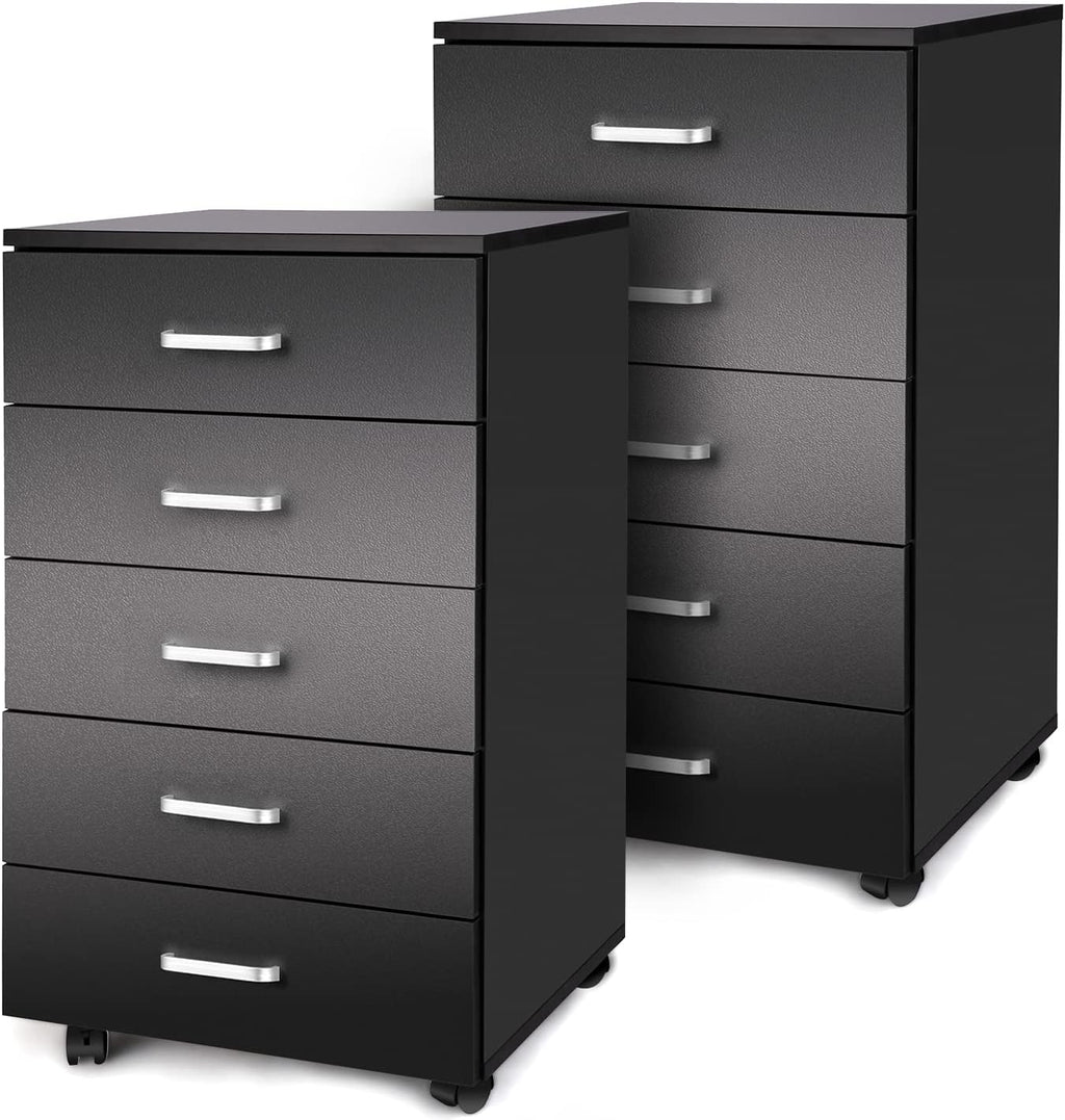White 5 Drawer Mobile Office Cabinet S82836