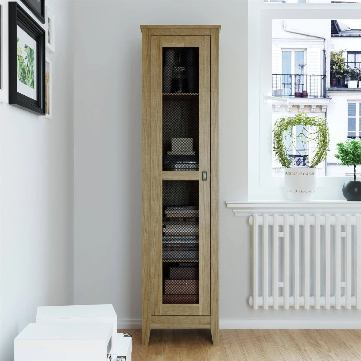 18 inch Wide Storage Cabinet with Mesh Door L56132