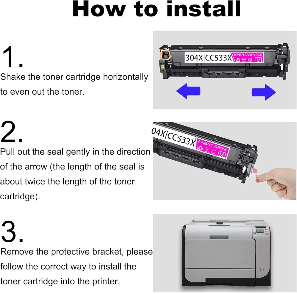 3 Pack Toner Cartridge Replacement T285