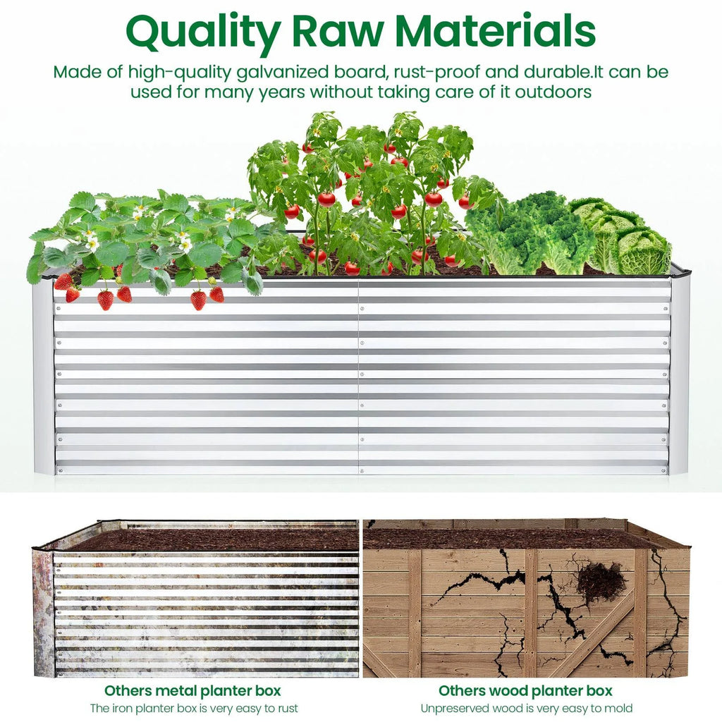 6ftx3ftx2ft Galvanized Steel Raised Garden Bed Planter Box M9571