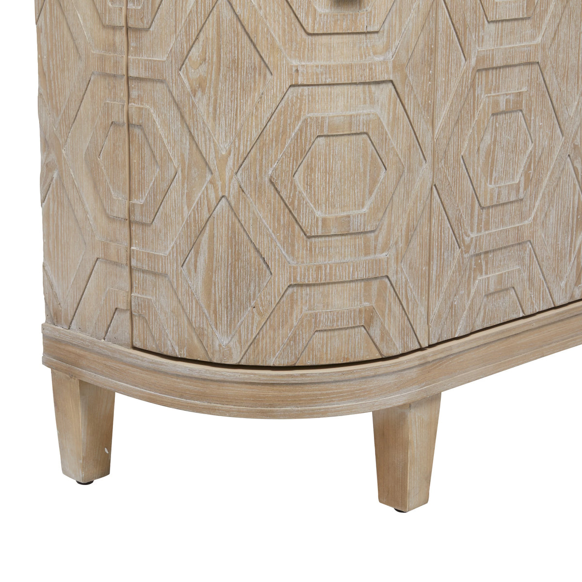 Wood Traditional Cabinet with Hexagonal Pattern L254