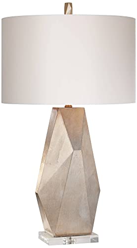 32 1/2" Tall Geometric Mid Century Modern End Table Lamps Set of 2 Champagne Gold J4175