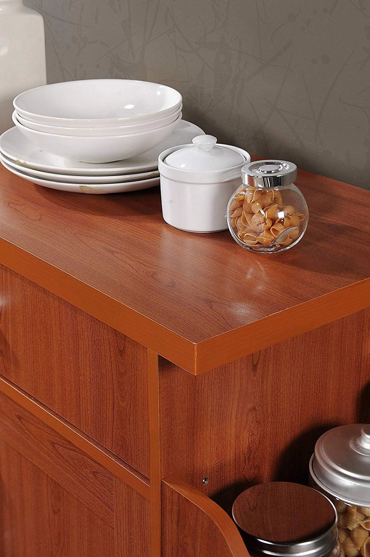Kitchen Island with Spice Rack and Towel Holder H8132