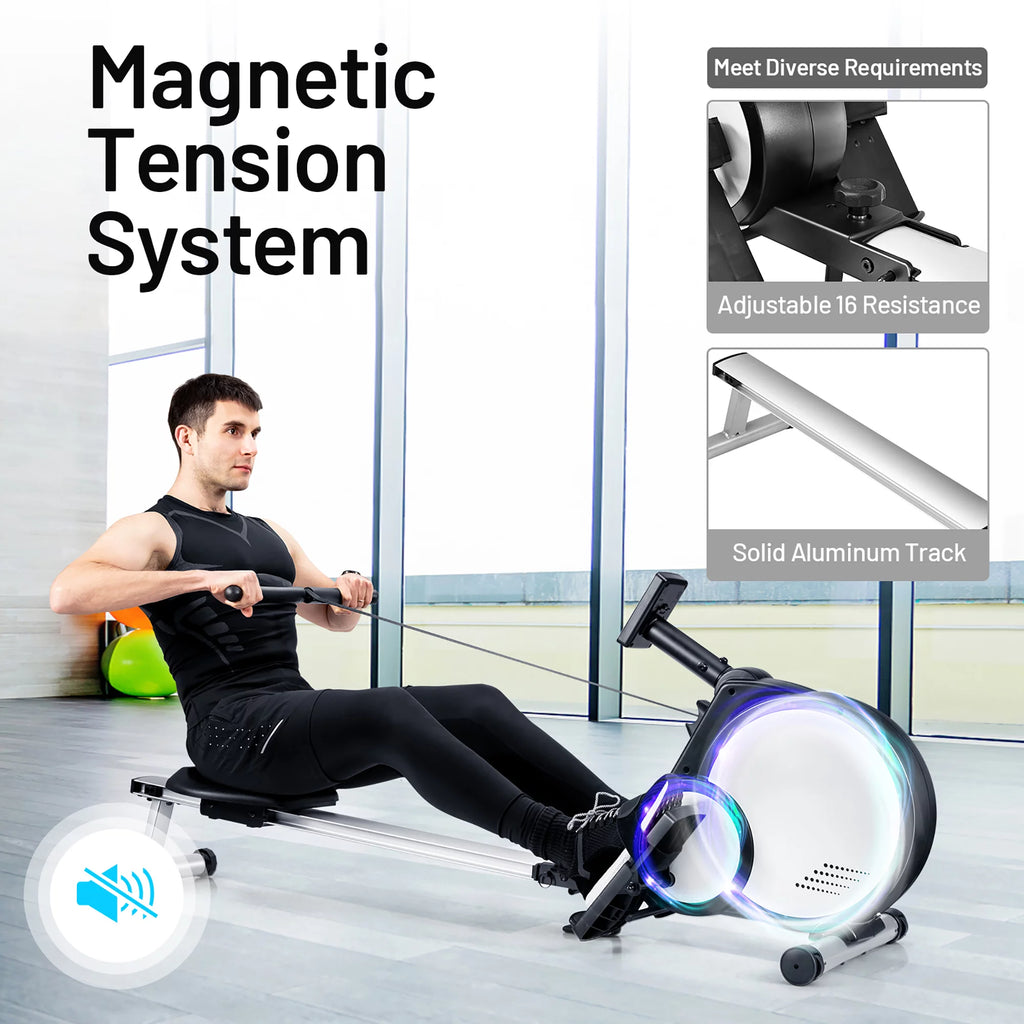 Foldable Magnetic Rowing Machine with LCD Monitor N271
