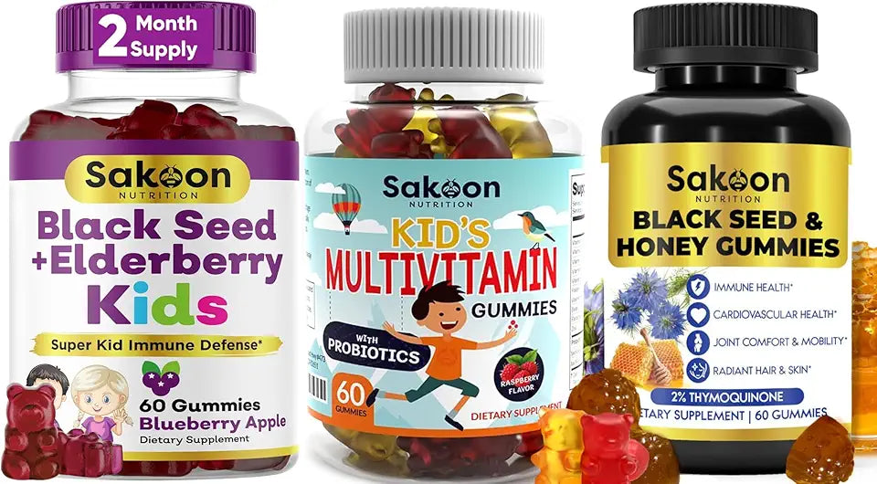 Multivitamin Elderberry Black Seed Oil Gummies 3-Pack L42812