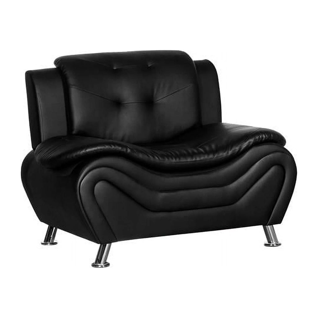 Black 3 Piece Sofa Loveseat and Armchair Living Room Set I552819