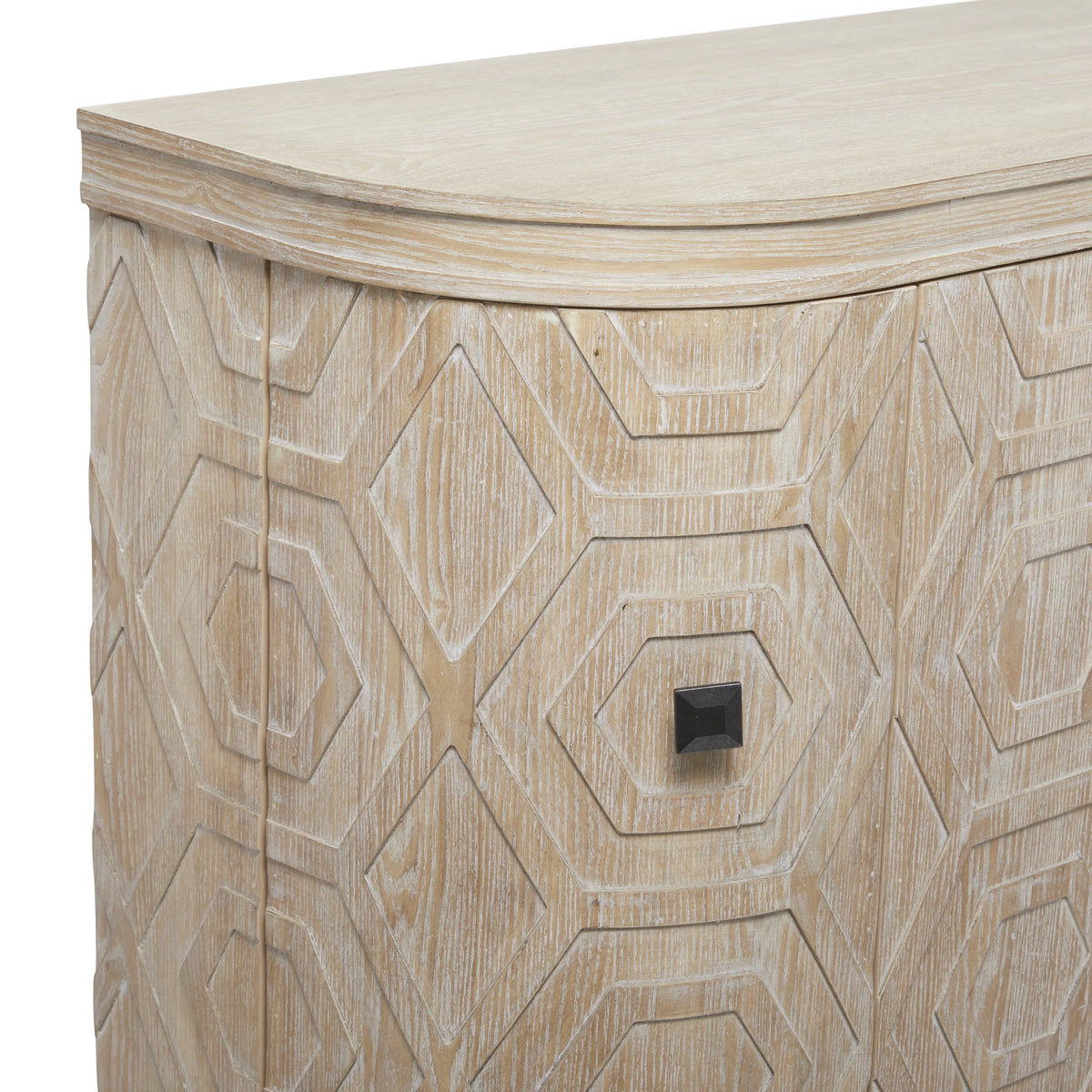 Wood Traditional Cabinet with Hexagonal Pattern L254