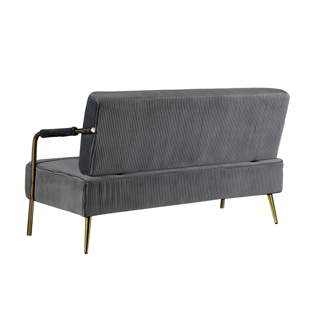 Velvet Loveseat with Gold Metal Legs F315780