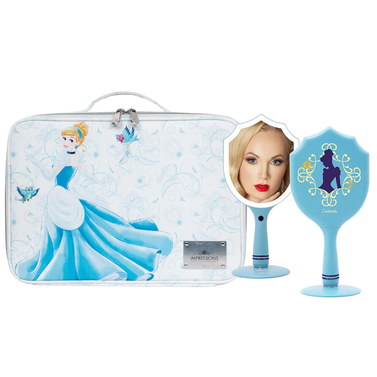 Handheld LED Lighted Makeup Mirror with Standing Base N36565