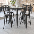 Black Metal Indoor-Outdoor Bar Height Table O6960