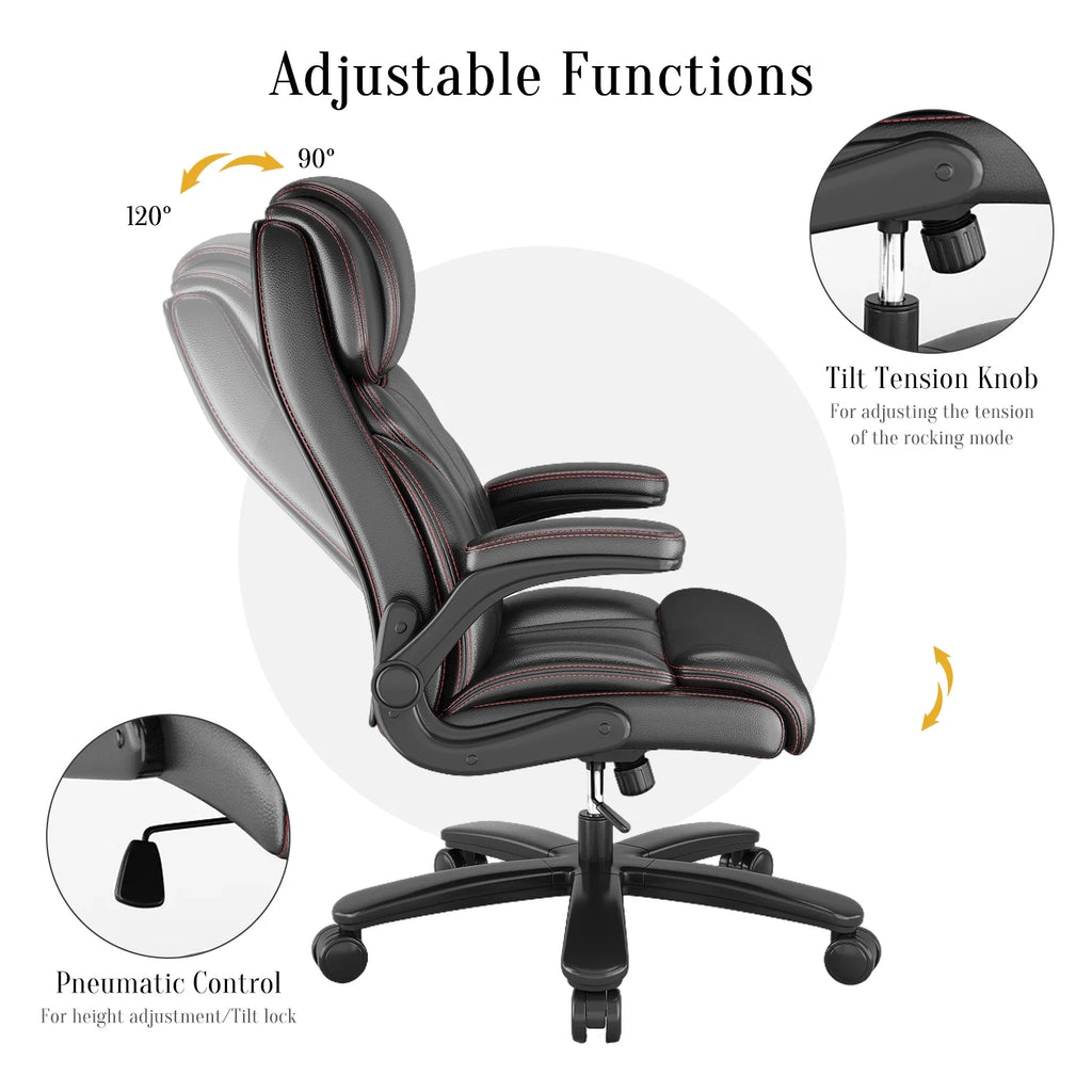 Black PU Leather Ergonomic High Back Swivel Office Chair E1989