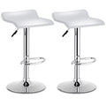 Set of 2 White Adjustable Swivel Bar Stools B826457