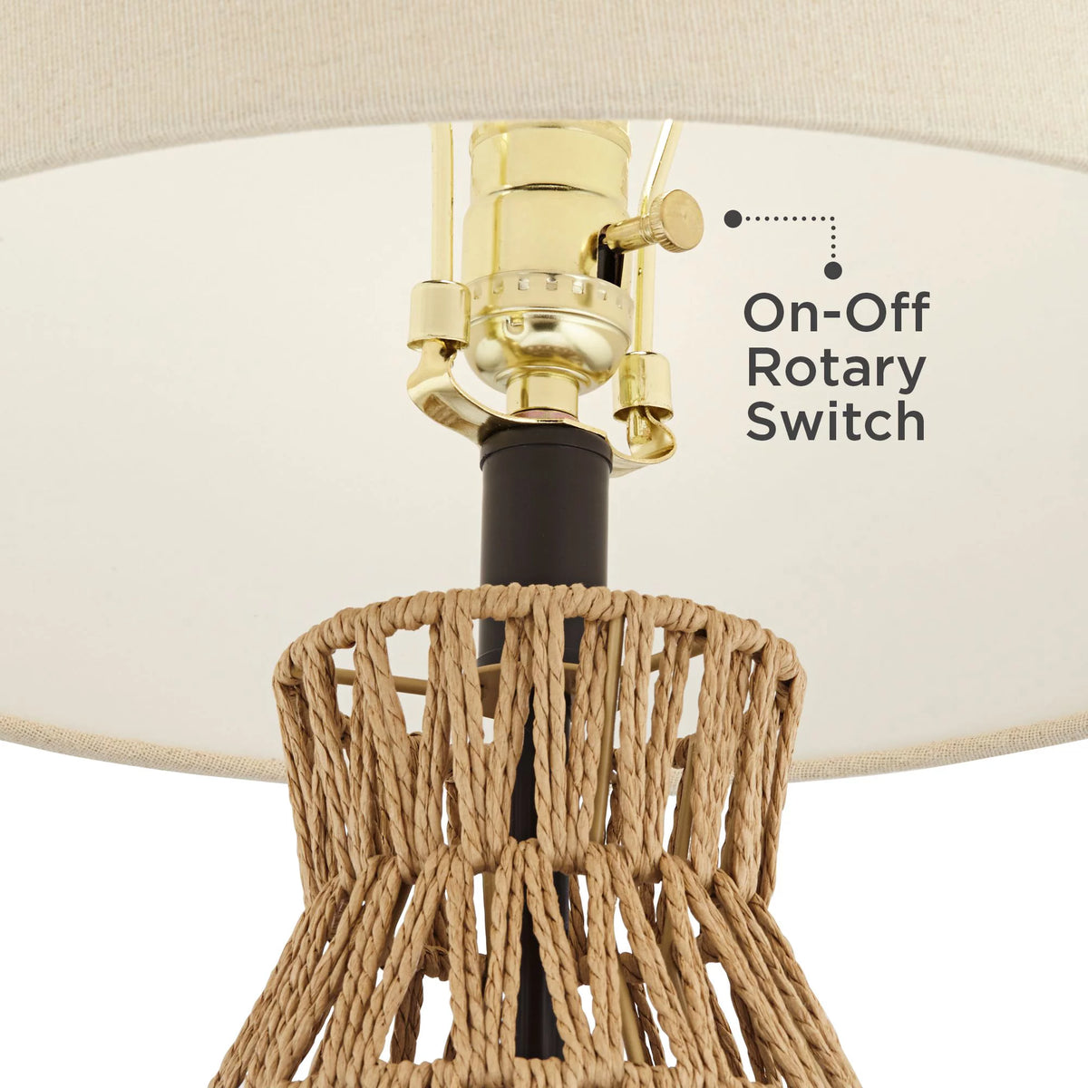 Set of 2 29" Tall Natural Rattan Wicker Table Lamps N91063