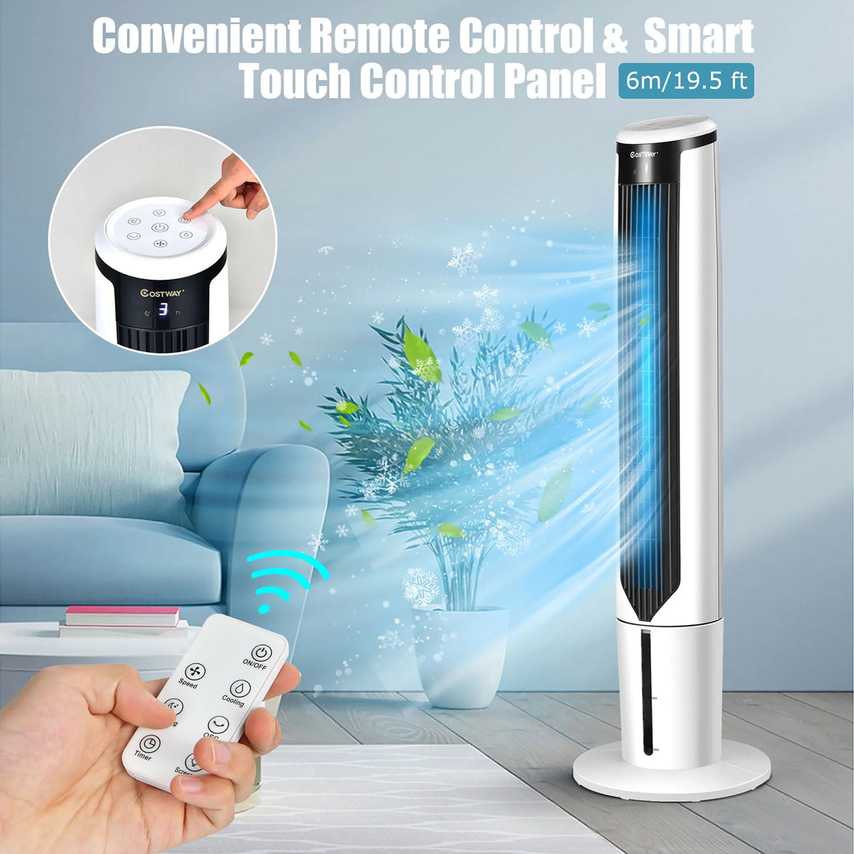 41'' Evaporative Air Cooler Oscillating Fan with Remote Control P624604