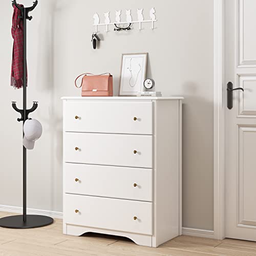 White 4 Drawer Wood Dresser C718
