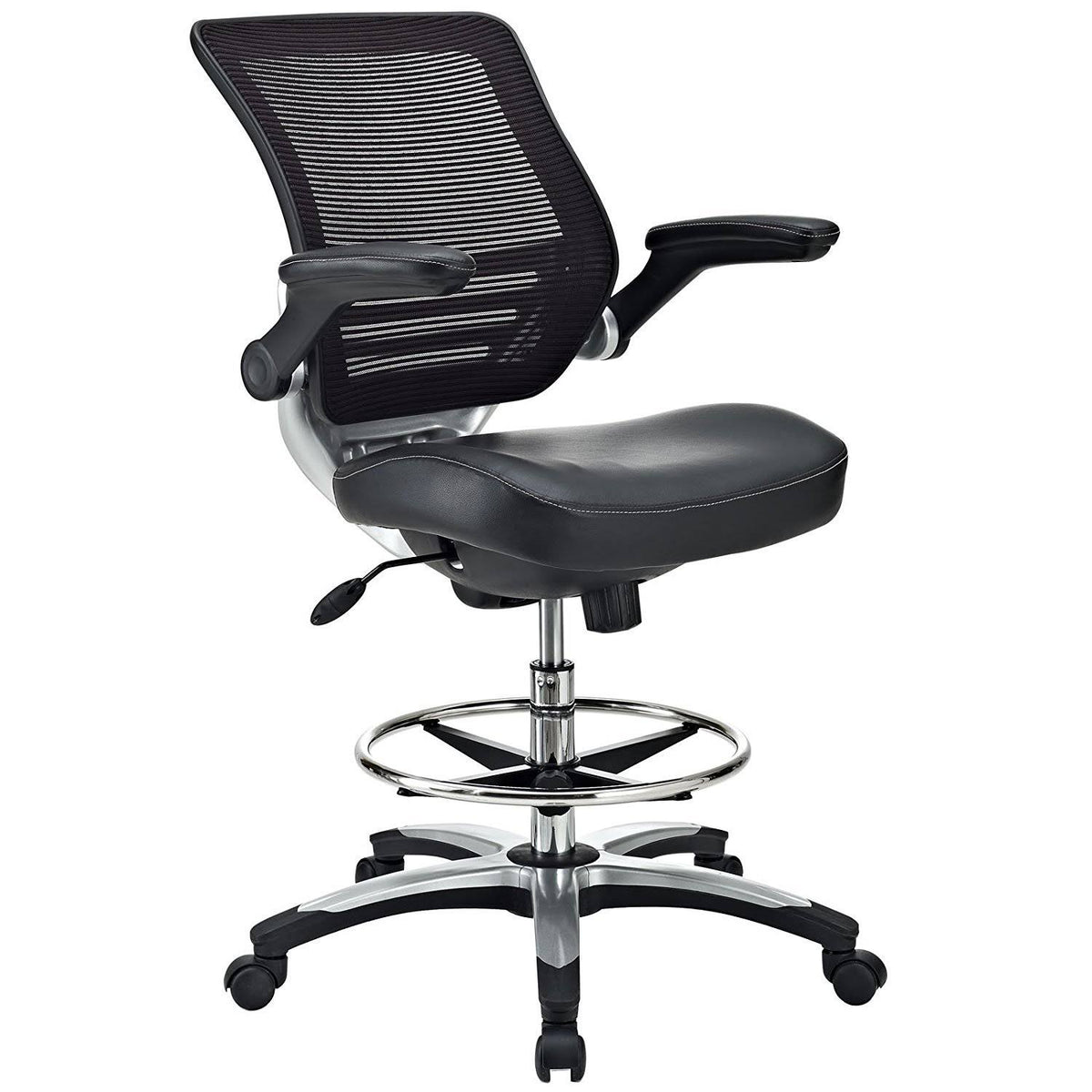 Black Vinyl Drafting Chair X65737