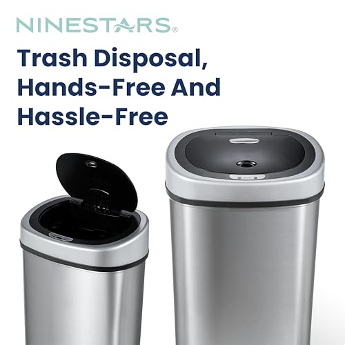 Automatic Touchless Infrared Motion Sensor Trash Can, 13 Gal 50L, Stainless Steel R778