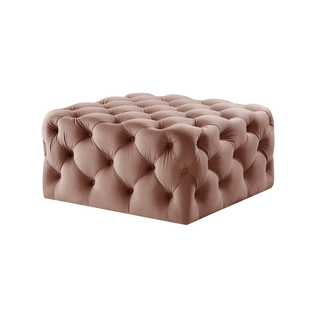 Velvet or Linen Tufted Square Cocktail Ottoman P5007