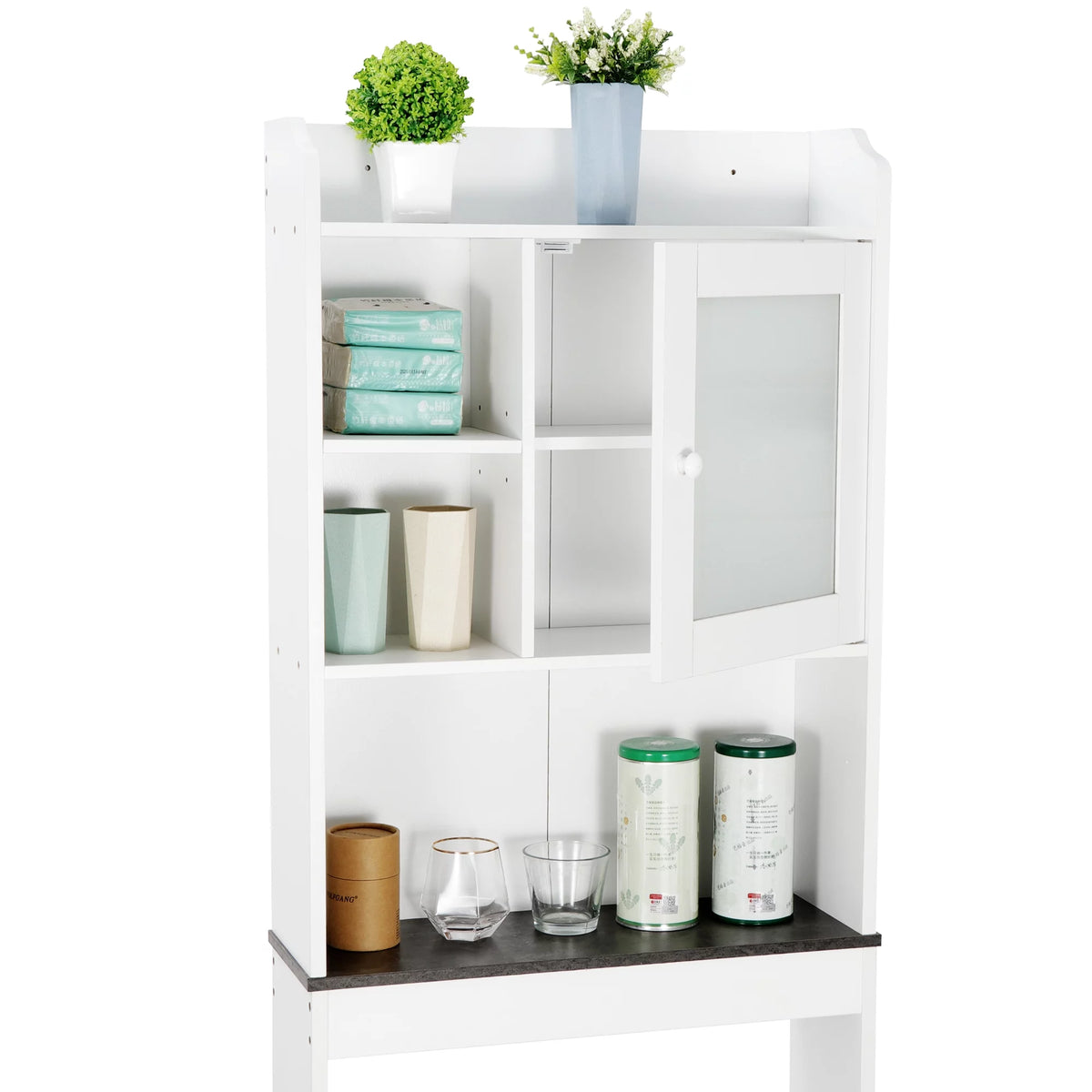 White Over-The-Toilet Bathroom Storage Cabinet G42364