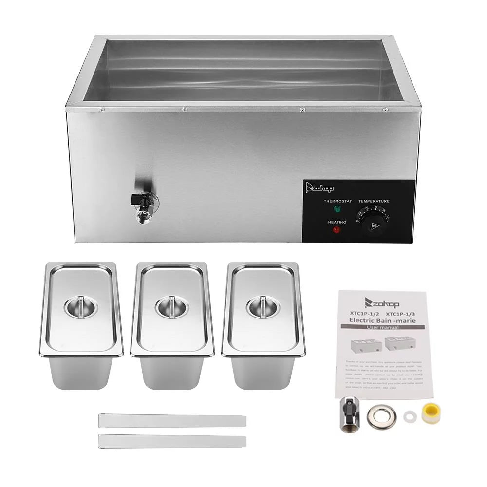 6.9Qt 3-Pan Stainless Steel Food Warmer T453856