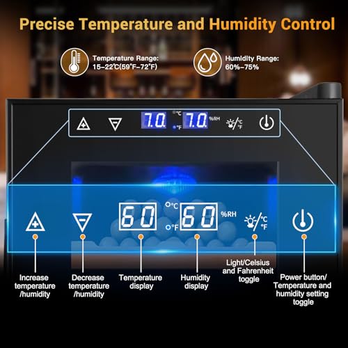 Electric Cigar Humidor 25L 200 Counts Thermostatic Cooler Cabinet F315757