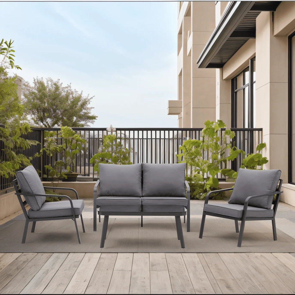 Grey Aluminum Outdoor Sectional Sofa Set A6115