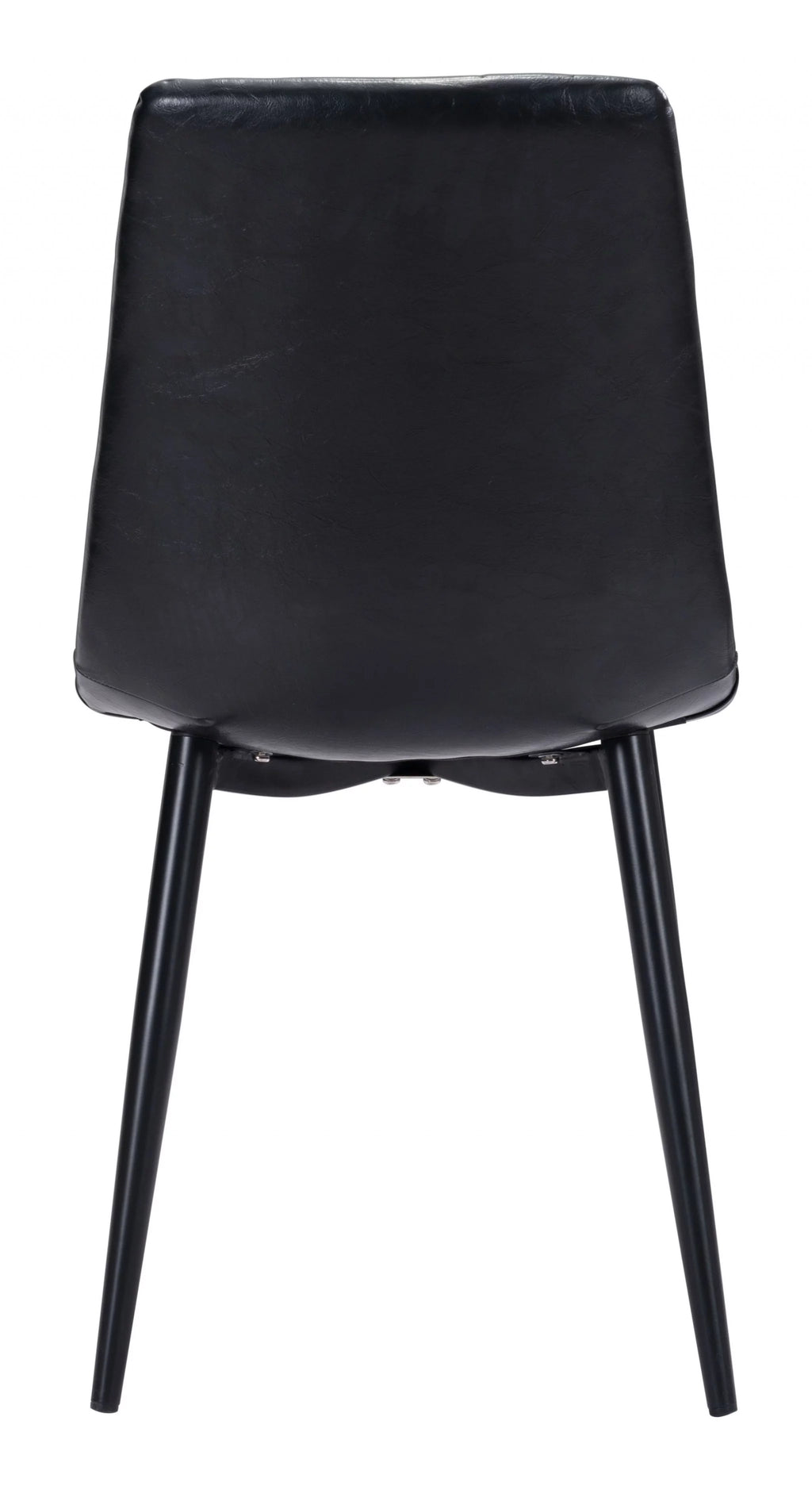 Faux Leather Channel Scoop Dining Chairs, Vintage Black - Set of 2 W1485