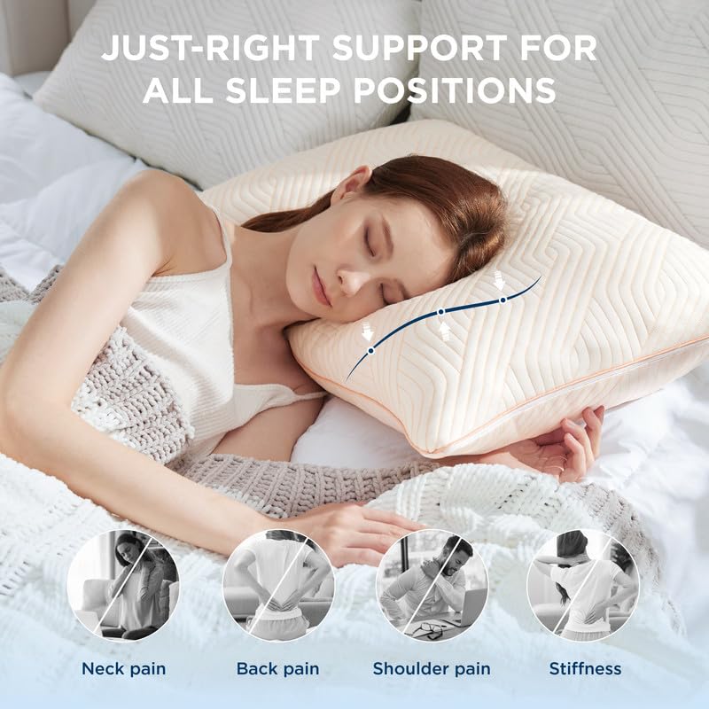 Memory Foam King Size Set of 2 Adjustable Cooling Pillows N807030