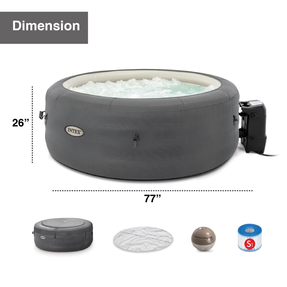 Inflatable Hot Tub with Filter Pump & Cover S115894