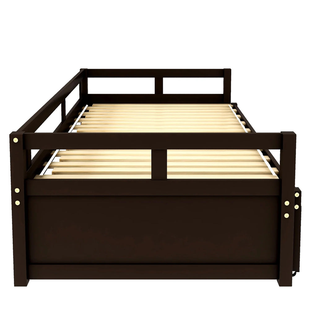 Wood Twin Size Daybed with Double Trundle F45766