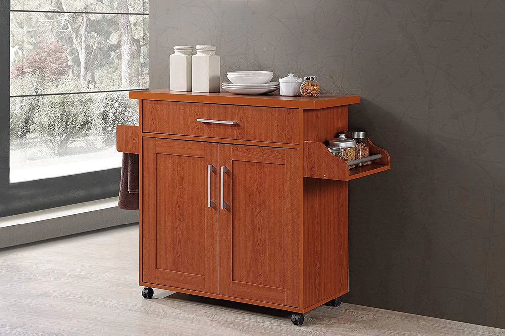 Kitchen Island with Spice Rack and Towel Holder H8132