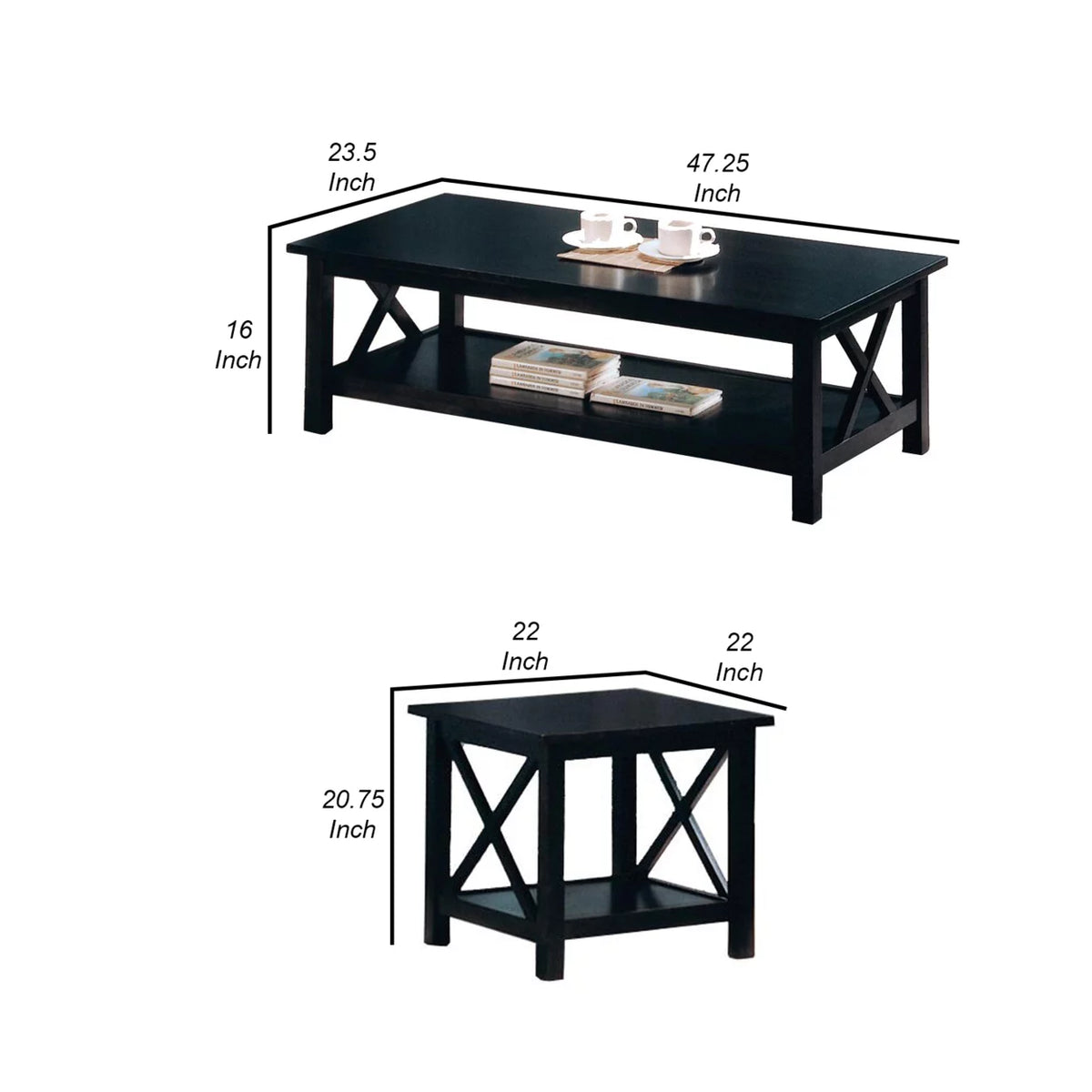 3-piece Occasional Table Set Deep Merlot W313504