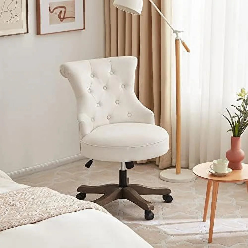 Adjustable Swivel Linen Fabric Office Chair with Wheels B9141